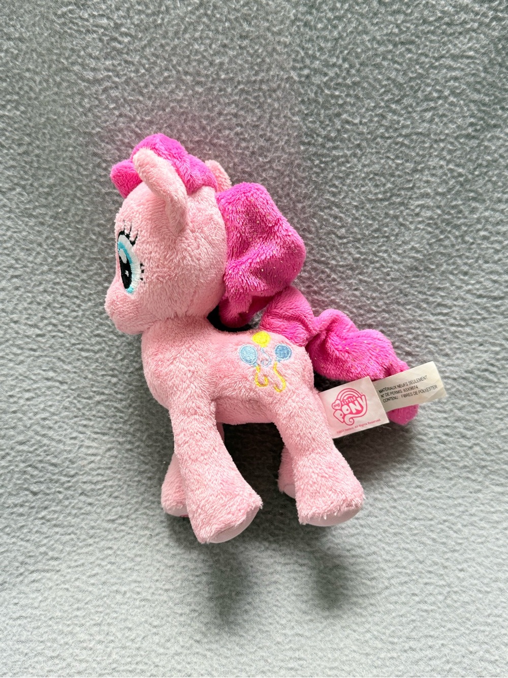 Pony Pink Plush Pony with Hot Pink Mane and Balloon Embroidery